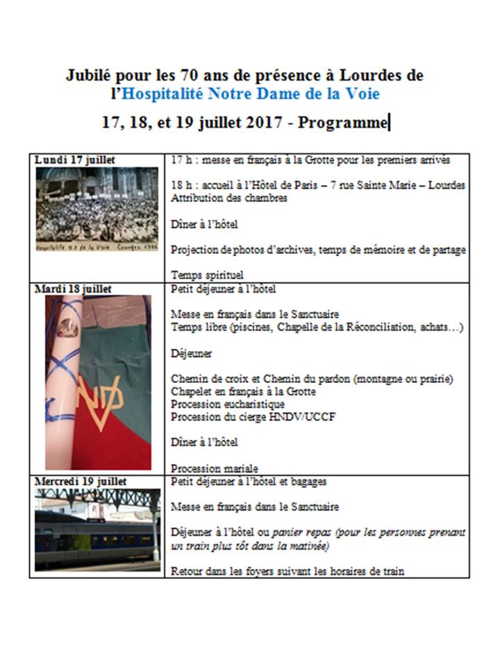 HNDV site web Lourdes2017 programme
